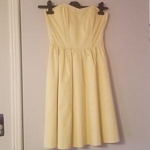 Yellow Strapless Sweetheart Dress